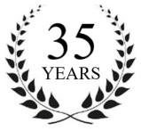 35 Years in Business badge